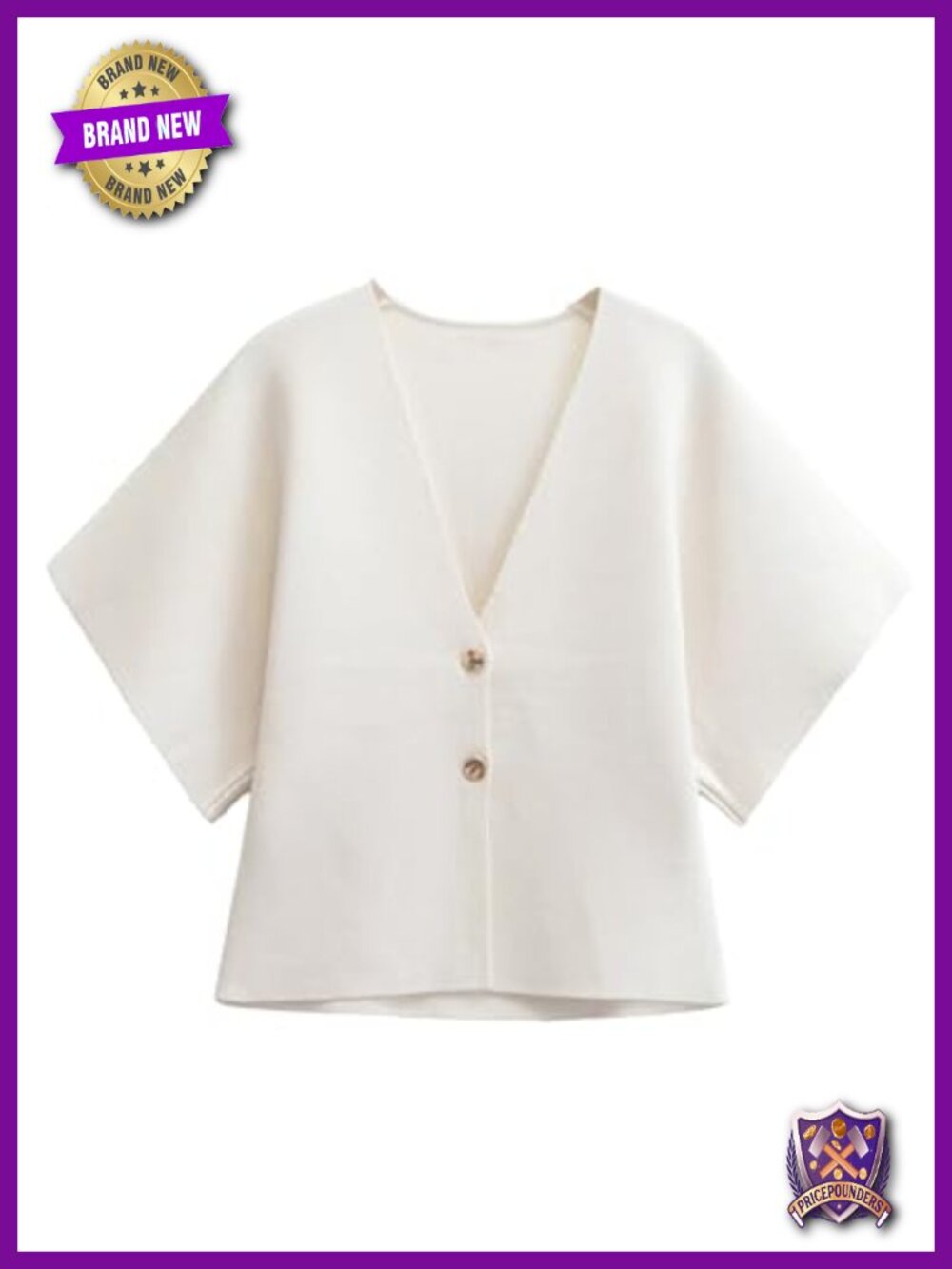 Womens Short Sleeve Button Cardigan Lightweight Knit Sweater